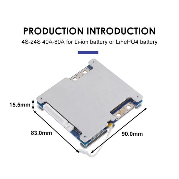 LiFepo4 BMS PCM Battery Protection Board Smart 19s 60V 40A With Balance