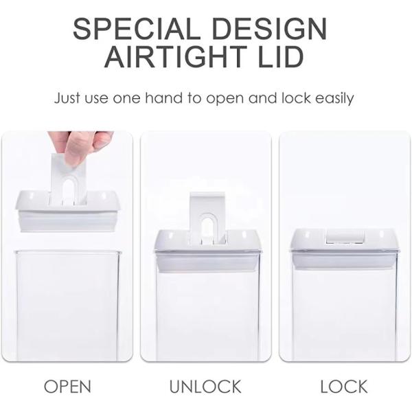 7 Pieces BPA Free Airtight Food Storage Containers Plastic Cereal Containers with Easy Lock Lids