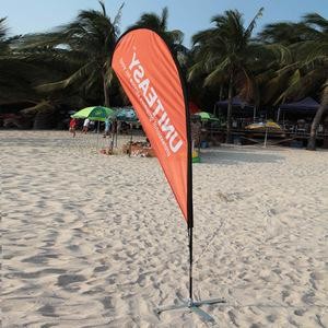 China 65g fabric Teardrop Beach Flag , Aluminum Pole Advertising Feather Flags on sale