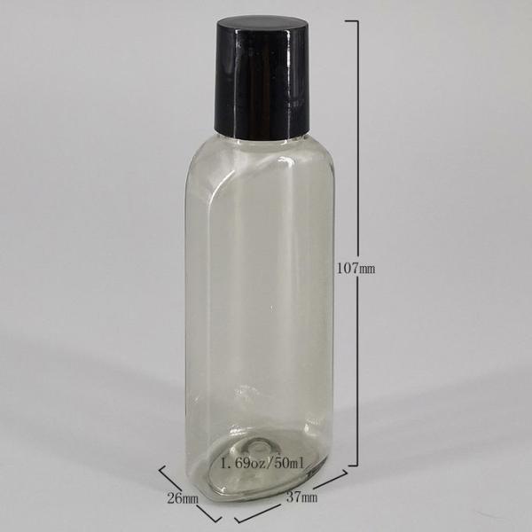 Clear Black 37*26*80mm 50ml Empty Squeeze Bottle