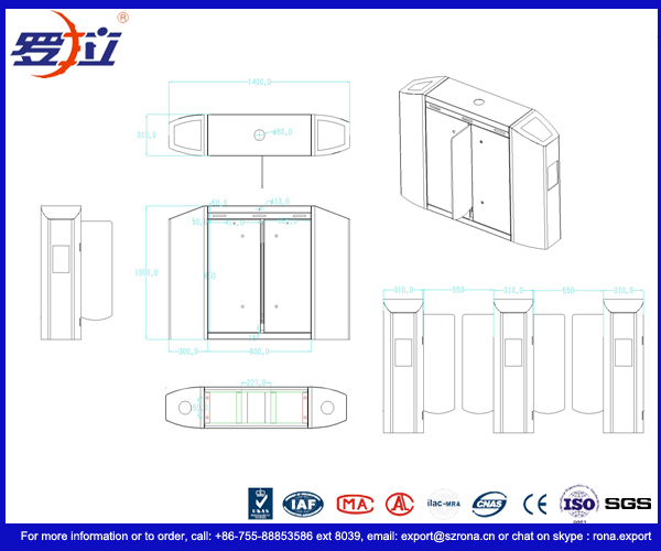 Stainless Steel Access Control Turnstiles , Sliding Turnstile Security Systems