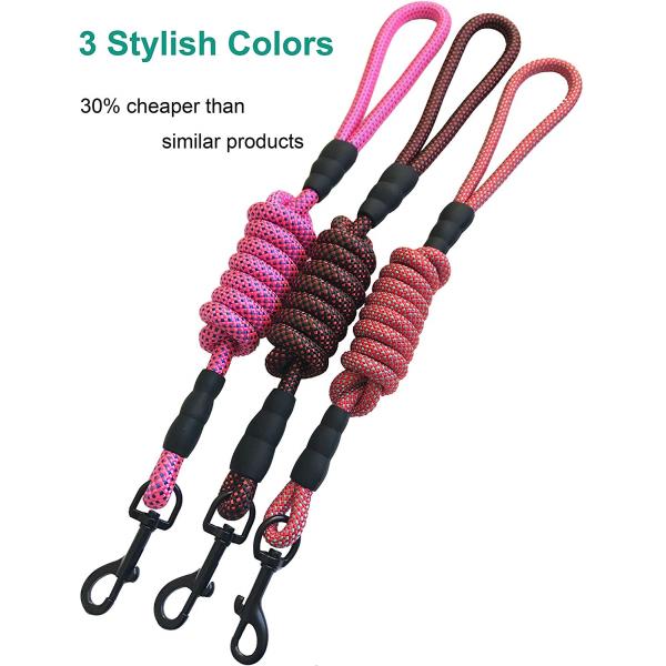 Highly Reflective Nylon Dog Leash Comfortable Handle