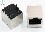 Vertical Type Magnetic RJ45 Connector 8P8C With LED Indicator Pipe Top Entry