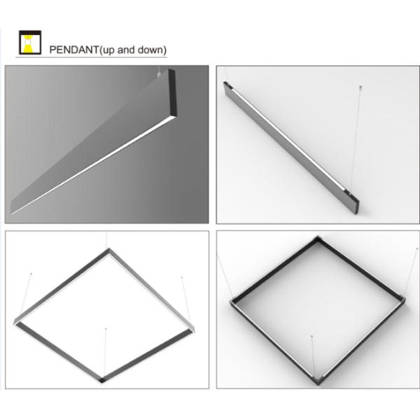 Black / White Linear LED Pendant Lights 2 Years Warranty For Office