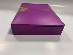 China Rectangle Gift Wrapping Box Purple Custom Magnetic Closure Box on sale
