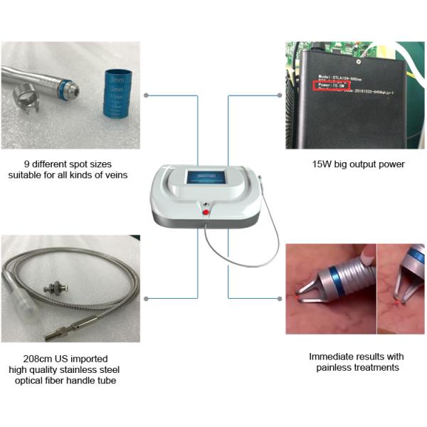high power Fiber optic diode laser 980nm spider vein removal machine for sale