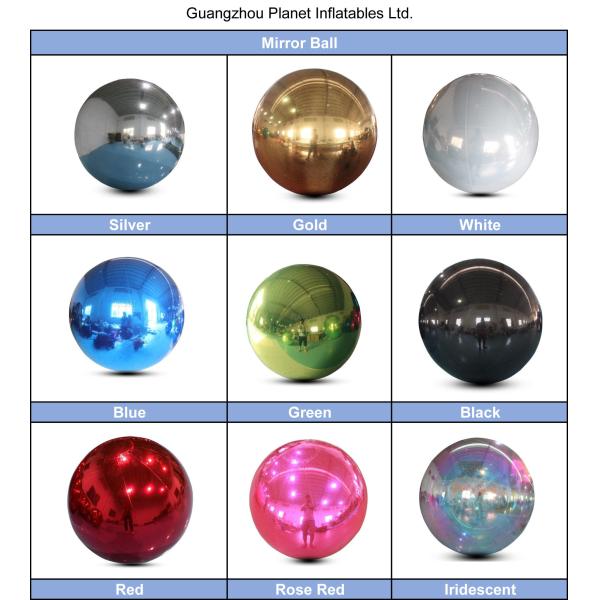 Custom Giant Decorative Inflatable Mirror Sphere Large Mirror Balloon PVC Mirror Ball