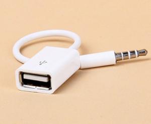 China AUX Adapter MINI JACK 3.5MM to USB 2.0 FEMALE HOST OTG used for MP3, MP4, Shuffle 2nd wholesale