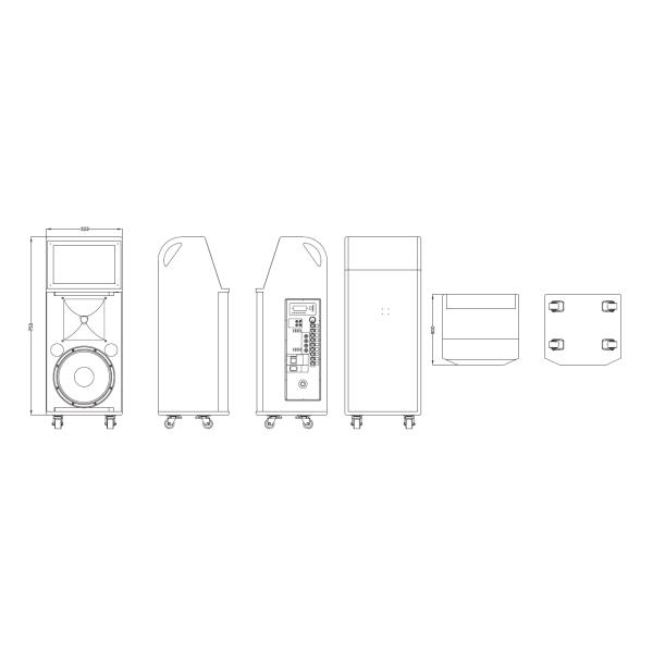 20KHz 95dB 10 Inch Trolley Active Pro Speaker For Tour Guide