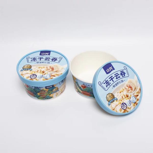 Disposable Paper Bowl lyophilized wonton with lid paper bucket instant noodles take-away food packaging hot drink cup