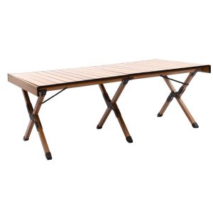 China Aluminum Folding Camping Table 60x60cm 3.9kg Wood Grain on sale