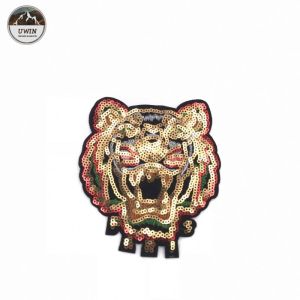 China New Arrival Popular Style Sequined Tiger Patches Factory Direct Selling Good Quality Sequined and Embroidered Patches wholesale