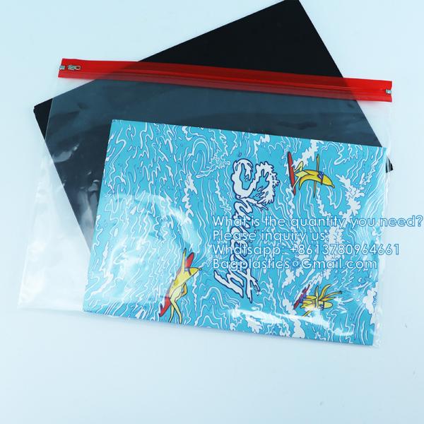 Zipper Pouch Bags, Clear Waterproof Document Bag, Assorted Color File Pockets, Large Capacity Plastic File Jackets, Multipurpose For Travel School
