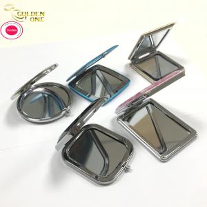 China Hot Sale Portable Round Folded Compact Mirrors Rose Gold Silver Plated Pocket  Making Up Mirror for Gift wholesale