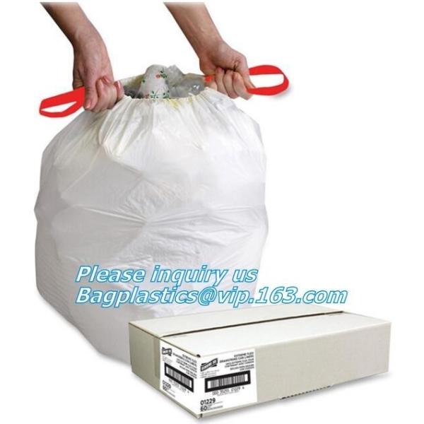 drawstring trash bags on roll disposable bag in compostable, biodegradable