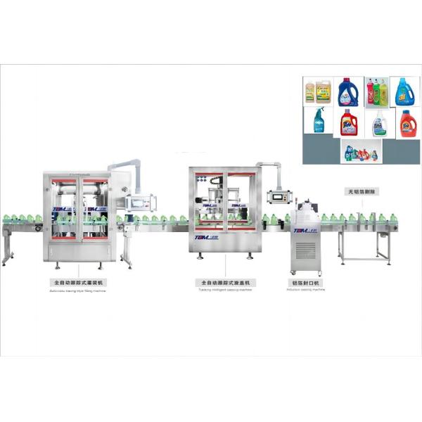 Capping And Labeling Detergent Filling Machine 1L-3L 1500BPH