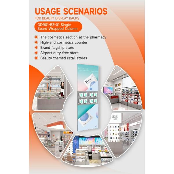 GDR01-BZ-01 Retail Display Column with Iron Structure and Hook System for Modern Retail Stores