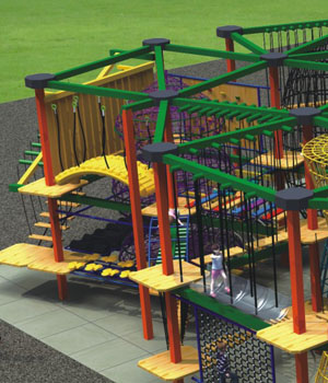 Safe Outdoor Adventure Playground For Park / School / Mall