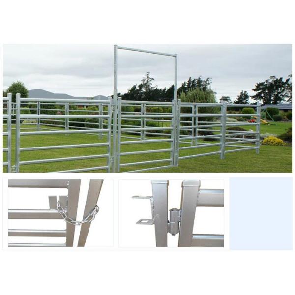 Over Tube 6 Rails Galvanized Cattle Panels , Cattle Yard Gates 6FT X 10FT Size