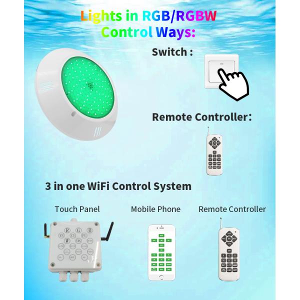 Anti UV Surface Mounted Pool Lights , Resin Filled IP68 LED Underwater Light