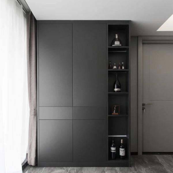 Black Wardrobe Display Cabinet ODM Modern Wardrobe Closets For Home