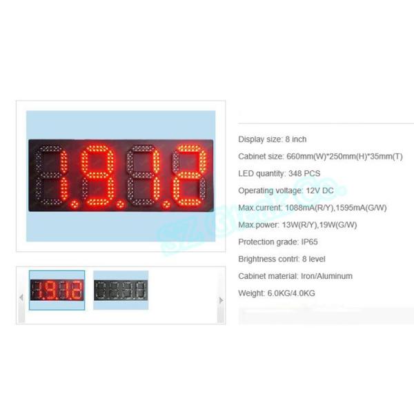 Alibaba whosale price gas price 7 segment led display 8 inch