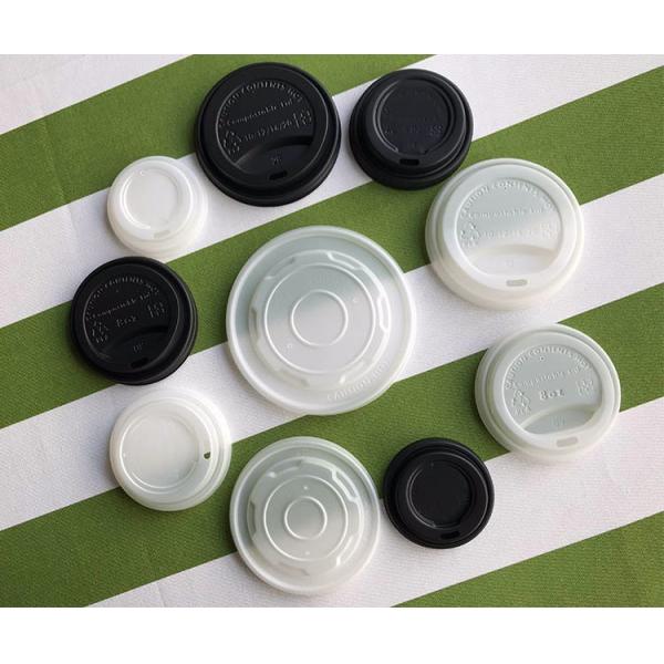 Durable Bpa Free CPLA Lid ф62mm Strawless Biodegradable White Black
