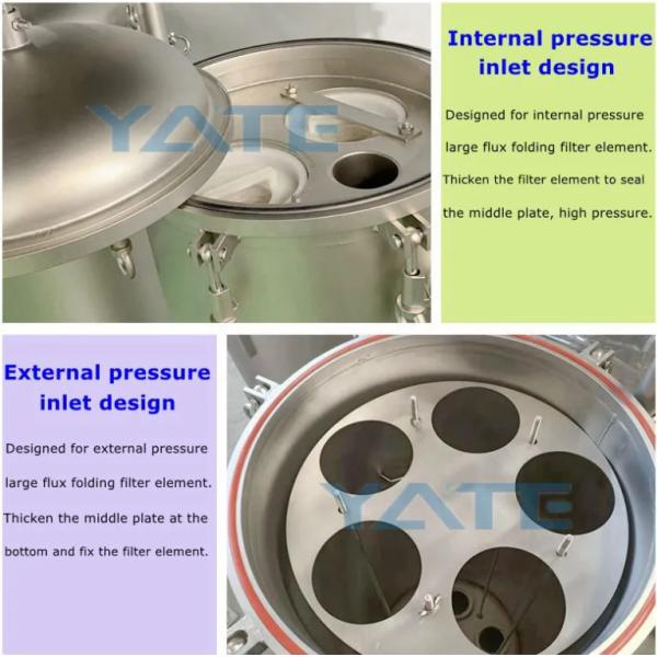 Stainless Steel High Flow Cartridge Filter Housing Precision Cartridge Water Filter Housing