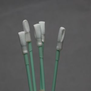 China 165mm Polyester Dacron Swab With Heat Shrink Green Rigid Handle Swabs wholesale
