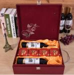 Handmade 2 Bottles Wine Gift Black Paper Cardboard Box Luxury/wooden Wine Boxes