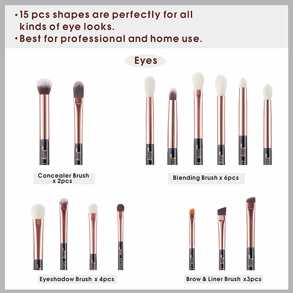 Jessup T157 Eye Makeup Brush Set 15 Pieces Eyeshadow Shader Brush