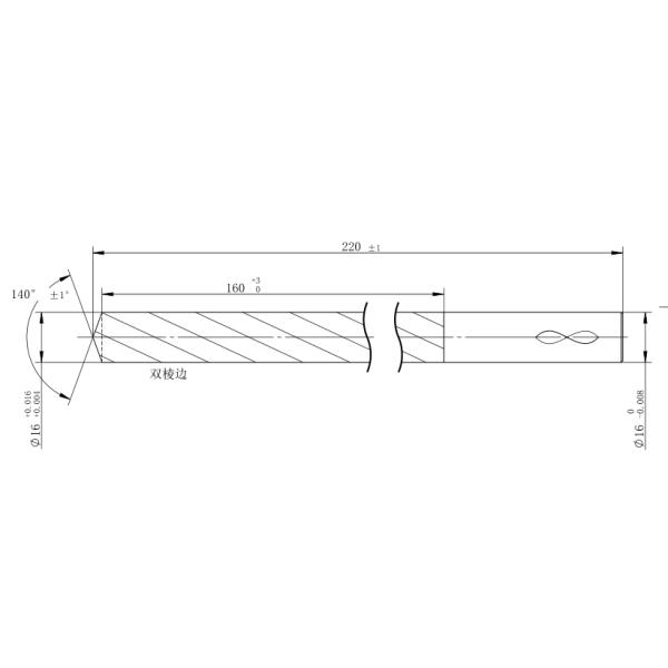 High Hardness Deep Hole Solid Carbide Twist Drill Bit 16mm With Internal Coolant