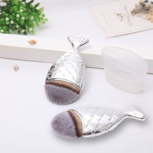 China Single Mermaid Fishtail Foundation Brush For Facial Makeup wholesale
