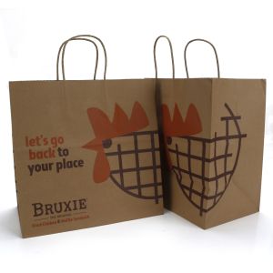 Buy cheap Patch Handle Recyclable Paper Bag Restaurant Takeout Food Delivery Paper Bag from wholesalers