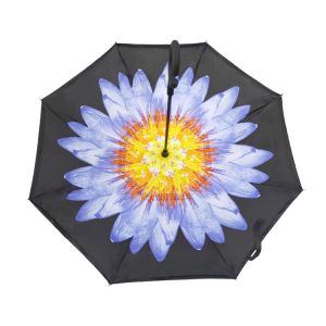 China Hands Free Double Layer C Handle Reverse Inverted Umbrella Windproof wholesale