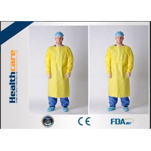 China Antibacterial Disposable Protective Gowns / CPE Isolation Gown With Thumb Up wholesale