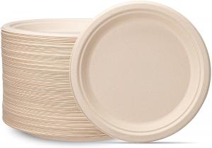 China Unbleached Bagasse Kraft Paper Plate Waterproof For Birthday Party wholesale