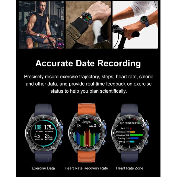 Watch DT G1 Multifunctional BT Call Sports Watch GPS Track Compass 5ATM Waterproof Heart Rate Fitness