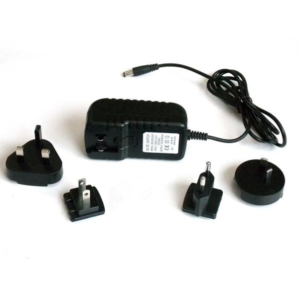 9V 1A wall amount power adapter interchangeable plug CE FCC ROHS UL GS SAA