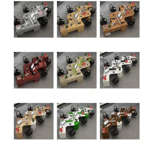 Modern Staff Workstation L-Shape Desk Set with Aluminum Frame and Panel/Fabric/Steel