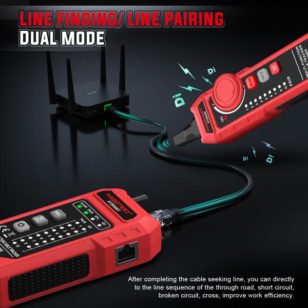 HT800 Network Cable Tester with PoE Detection & RJ45 Wire Mapping