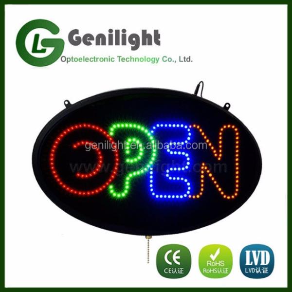 Ultra Bright Semi-Outdoor Custom LED Open Sign Board for Retail Store