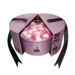 China New Style Best Valentines′ Day Gift Magic Castle Preserved Roses Flower in Round Gift Box for Your Love wholesale