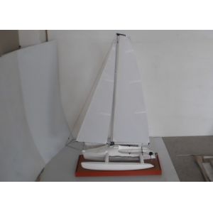 Sail Catamaran Ship Model , Wooden Boat Models For Club Decoration