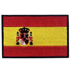 China Environmental Friendly Sew On Spain Country Flag Patches 6.2cm Height on sale
