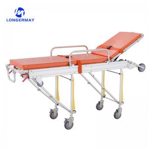 China Portable Metal Multifunction Foldable Medical Manual Patient Ambulance Emergency Stretcher Trolley Manufacturers on sale