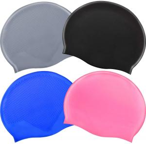 China Waterproof Bathing Non Slip 100% Silicone Swim Caps For Long Hair on sale