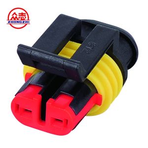 China Plastic 2 Pins Waterproof Auto Wire Connectors TS16949 Certification wholesale