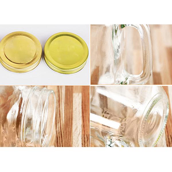 480ml Antique Glass Bottles With Straw Handle Transparent Cover