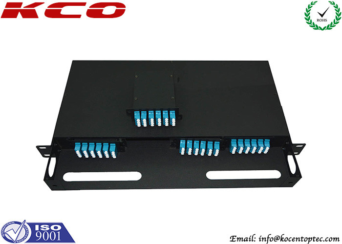 China Cassette 96 Cores Fiber Optic MPO MTP Patch Cord 1U 19&quot; Patch Panel wholesale